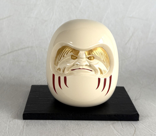 Daruma Darma Japanese Lucky Doll Takaoka Metalcraft 2.75inch White Made in Japan