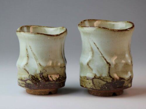 Yunomi Hagi yaki ware Japanese pottery tea cup artist Hazuki set