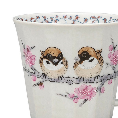 Kutani yaki ware Japanese Mug Coffee Tea Soup Cup Sparrow Suzume Japan