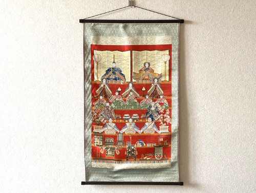 Kyoto Waven TapestryJapanese Hina ningyo doll Wall hanging Decor Made in japan