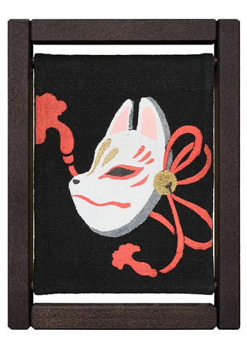 Kyoto Koyomi Frame Seasonal Textile Art Frame Fox Mask Autumn Seasonal