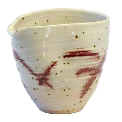 Guinomi Tokkuri Shigaraki Japanese Sake cup pot set of 3 Kosai Red glaze Japan