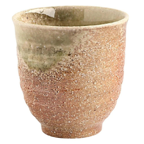 Pair Yunomi Shigaraki ware Japanese green tea cup Benisame Scarlet Japan