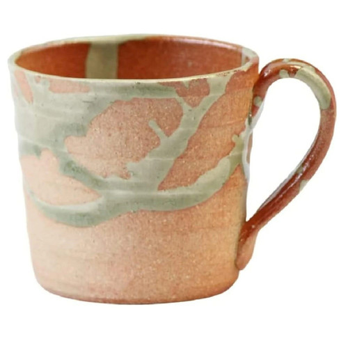 Shigaraki ware Japanese pottery Mug Tea cup Akane Scarlet  Red Japan