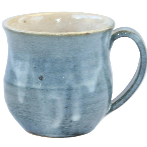Shigaraki ware Japanese pottery Mug Tea cup Saiun Blue Made in Japan