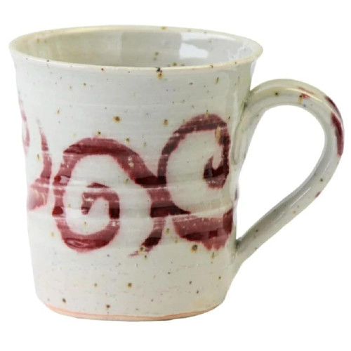 Shigaraki ware Japanese pottery Mug Tea cup Minamo Red Handpaint Japan