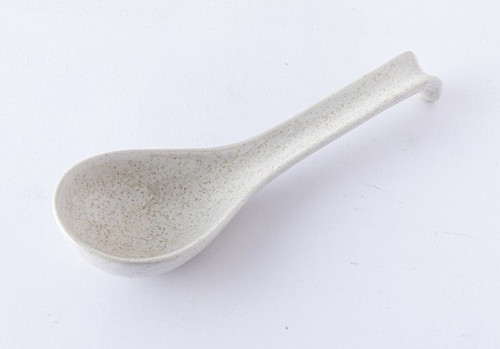 Hooked Renge Ceramic Spoon  Matte Nashiji White | Japanese Mino Ware  set of4
