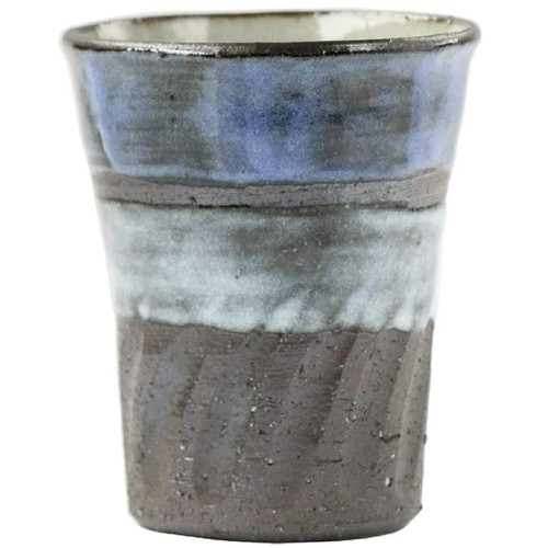 Shigaraki ware Japanese pottery Water Tumbler set of 2  Blue sky Twilight Japan