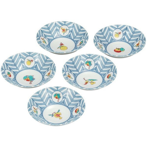 Kobachi Kutani Ware fruit  5.2  Small Bowls  Set of 5   Japanese Tablewar