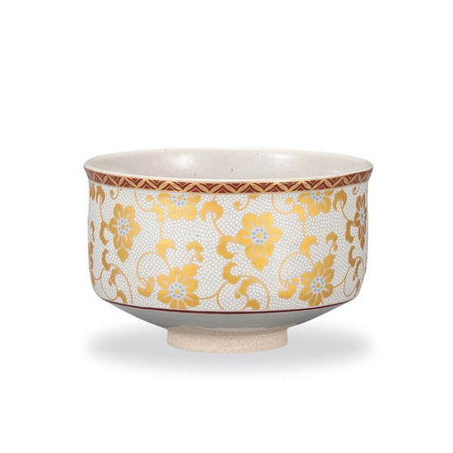 Kutani ware Japanese Matcha Tea bowl Shirochibu Tessen White dot Japan