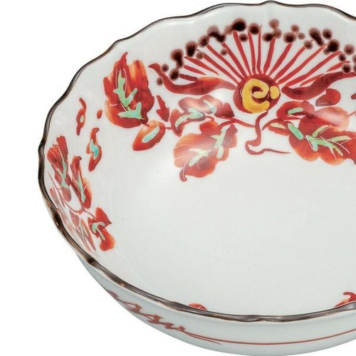 Kutani Ware Red Painting Design  Bowl  Japanese Tableware Japan