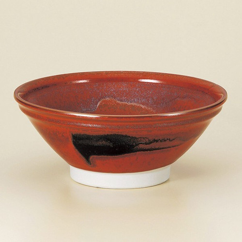 Mino ware Japanese Sabi Black Hakeme Ramen Bowl 7in  Brush-Stroke Design Japan
