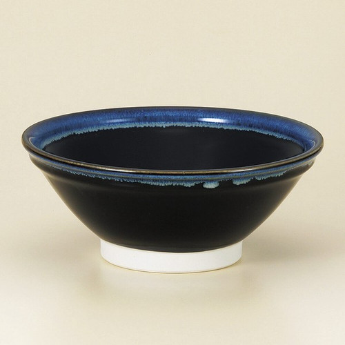 Mino ware Kinyo Nagashi Flow-Glaze Ramen Noodle Bowl 7-inch  Japanese Pottery
