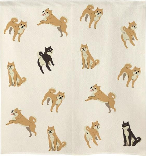 Noren Japanese door curtain 33.5x35.4 in polyester Shiba Inu All Over Japan