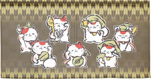 Noren Japanese door curtain 33.46x11.81 in polyester Seven Lucky Cats Gathering
