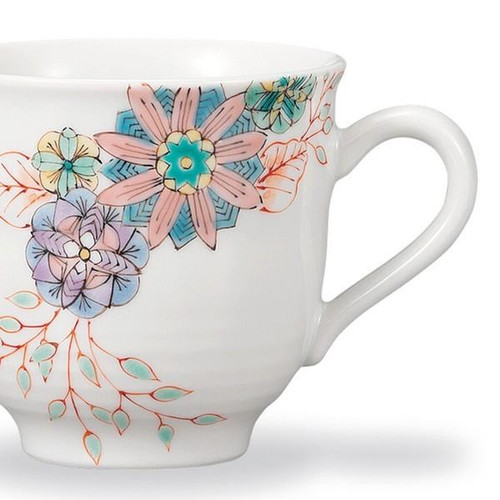 Kutani ware Japanese Mug Coffee Tea cup Taishi kiln Elegant Crest Design Japan