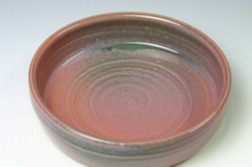 Ikebana Arita yaki pottery Large Flower vase Asamaru red green glaze Kasen Japan