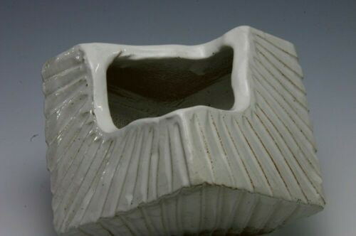 Ikebana Arita yaki pottery Large Flower vase Cube white square Kasen Japan