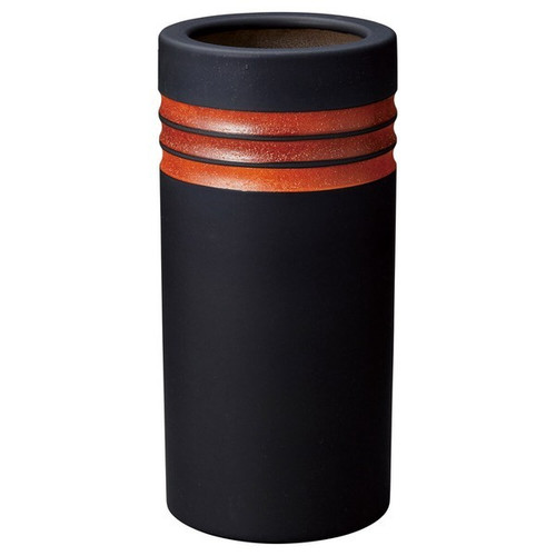 Shigaraki Ware Japan Japanese pottery Umbrella Stand Hiiro Red and Black