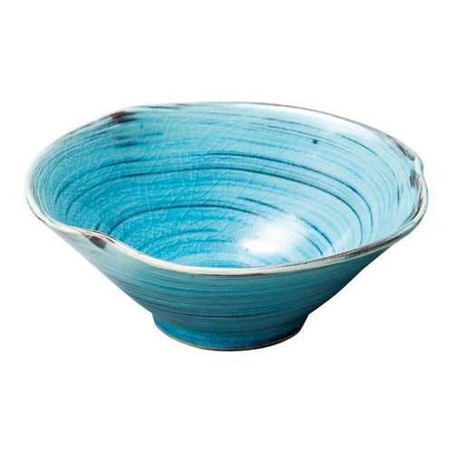 Shigaraki Ware Japanese pottery Small bowl Kobachi Blue Swirl Flower bowl