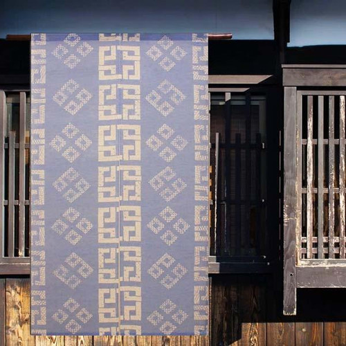 Kyoto Noren Japanese Door Curtain Linen Cotton KUMIKO lattice Design Japan