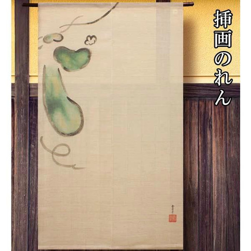 Kyoto Noren Japanese Door Curtain Linen Cotton Illustrated Melon Motif Japan