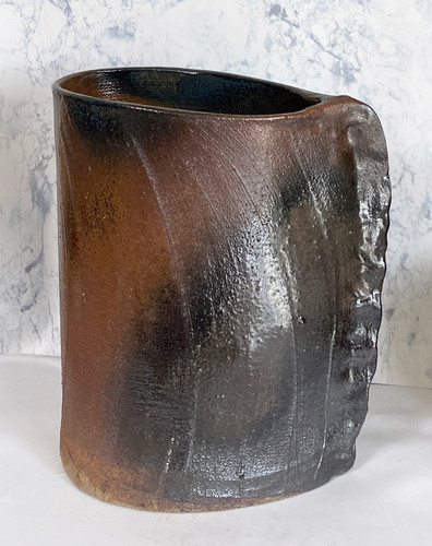 Ikebana Arita yaki pottery Large Flower vase Kawara Kasen klin Made in Japan