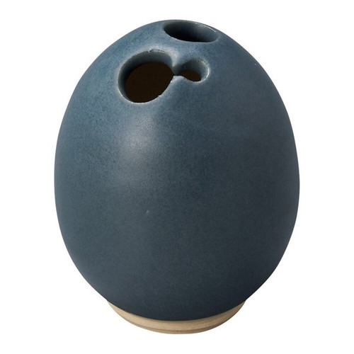 Shigaraki Ware Japanese Mini Flower Vase  Hana Tamago  Ainazu Blue-Gray Japan