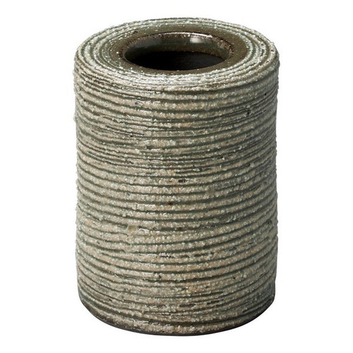 Shigaraki Ware Japanese Mini Flower Vase  Green glaze Brushstroke Sen-suji