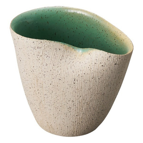 Shigaraki Ware Tawami Japanese flower Pot Vase Japan Pale Blue Green Asagi Japan