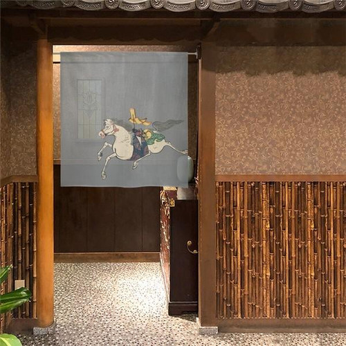 Noren Japanese Door Curtain Tapestry PolyesterGray Sacred Horse 85x90 cm Japan