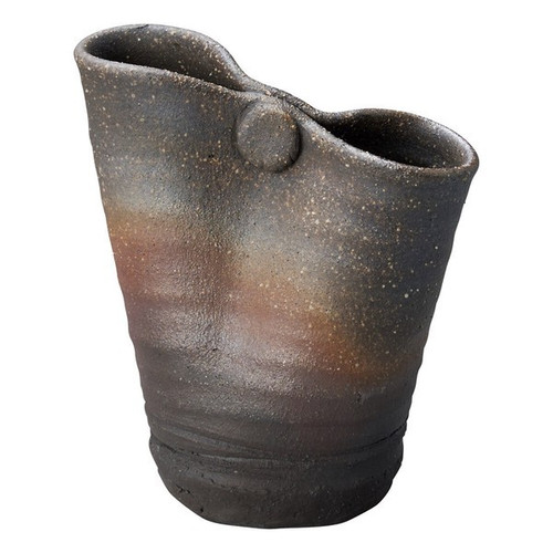 Shigaraki ware Japanese Charcoal-Fired Mini Vase  Musubi Knot Form Japan