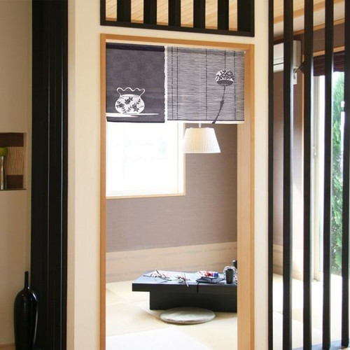 Noren Japanese door curtain 33.46x17.6 in polyester Wind chime and goldfish bowl