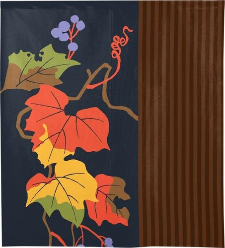 Noren Japanese door curtain 33.5x35.4 in polyester Autumn Vine