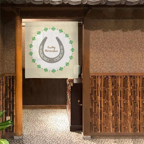 Noren Japanese Door Curtain Tapestry PolyesterHorseshoe Motif  85x90 cm Japan