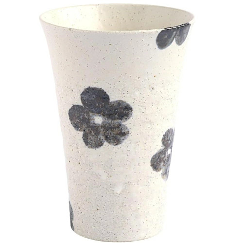 Shigaraki ware Japanese pottery Water Tumbler glass Floral pattern Japan