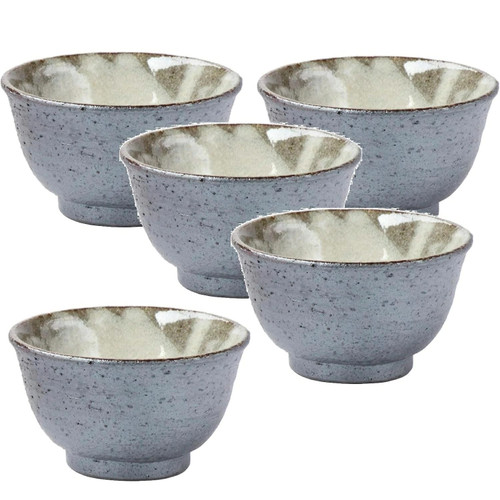 Kumidashi SenchaYunomi Shigaraki ware Japanese green tea cup Nanbu set of 5