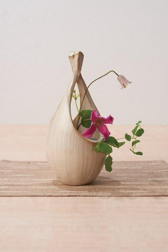 Shigaraki ware Japanese tall flower vase KAIRO Iron blue Made in Japan