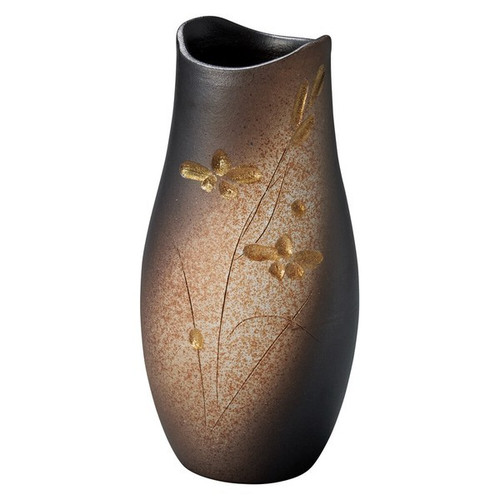 Shigaraki Ware Japanese pottery Flower Long Vase Japan Oborozuki Hazy Moon S