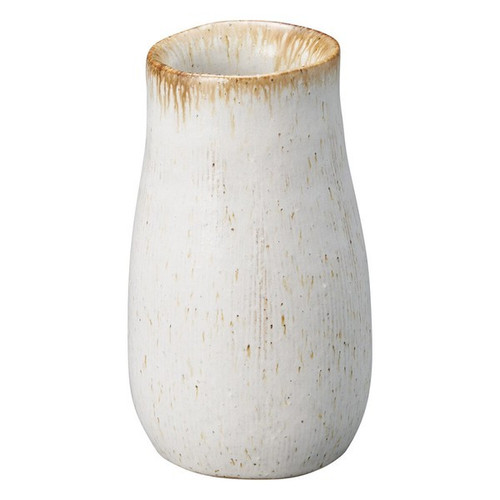 Shigaraki Ware Acorn-Shape flower Vase White Iron Sand Glaze Made in Japan 15cm
