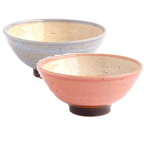 Shigaraki ware Japanese Rice bowl Gohan Chawan Nashi-ji Pink Japan