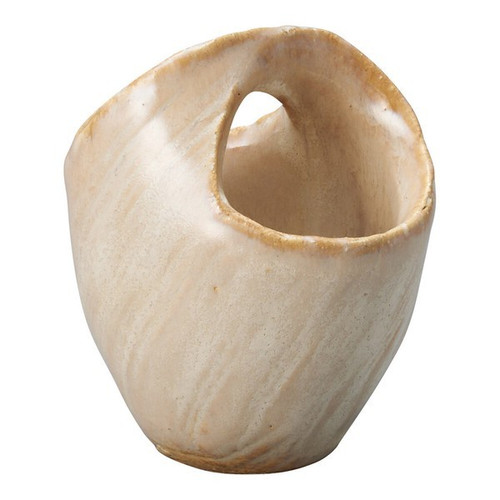Shigaraki ware Japanese small flower pot KAIRO White Shironeri Made in Japan