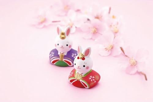 Japanese Hinamatsuri Hina Dolls Mino ware Rabbit Hina Dolls Kinsei Set Japan