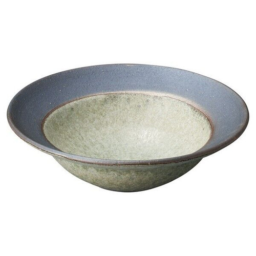 Shigaraki yaki ware Japanese pottery Japan Jade Glaze Internal Rim Bowl Large