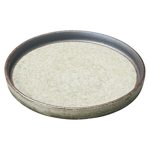 Shigaraki yaki ware Japanese pottery Jade Glaze Yohen Round Plate Internal 6.1in