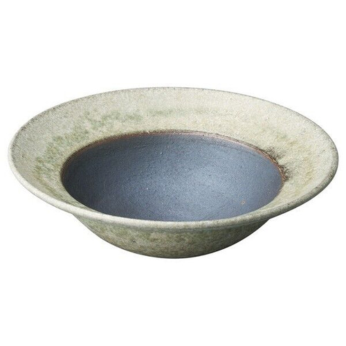 Shigaraki yaki ware Japanese pottery Japan Jade Glaze Rim Bowl Large