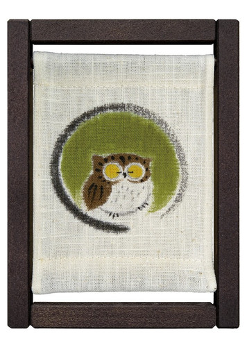 Kyoto Koyomi Frame Seasonal Textile Art Frame warm and cozy Owl Autumn
