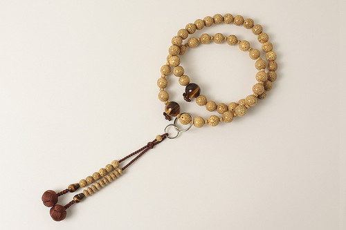 Kyoto Juzu Japanese Buddhist Mala Jodo shu Seigetsu Linden Tiger eye Men Japan