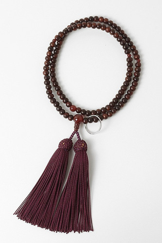 Kyoto Juzu Japanese Buddhist Mala Sodo shu Matte Rosewood Agate Woman Japan