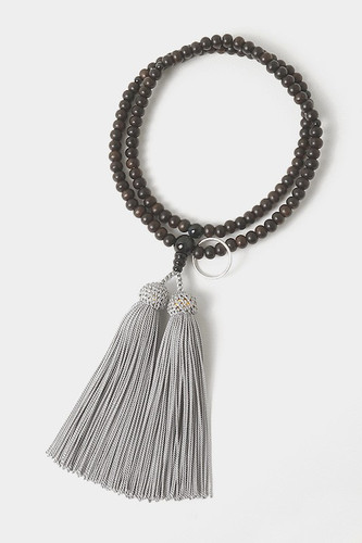 Kyoto Juzu Japanese Buddhist Mala Sodo shu Matte Black Ebony Hawks eye Woman